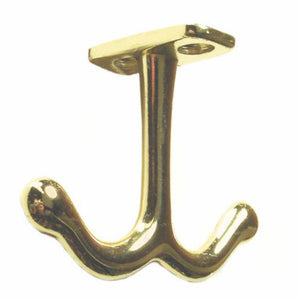 Double Ceiling Hook - Polished Brass