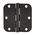 Door Hinges, Rounded 3.5" x 3.5" - one pair, Matte Black