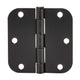 Door Hinges, Rounded 3.5" x 3.5" - one pair, Matte Black