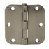 Door Hinges, Rounded 3.5" x 3.5" - one pair, Satin Nickel
