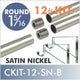 CONNECT Threaded 1 5/16 Round Rod Kit, 12ft, Satin Nickel, Style B