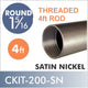 4ft CONNECT Threaded 1 5/16 Rod Satin Nickel