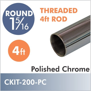 4ft CONNECT Threaded 1 5/16 Rod Polish Chrome
