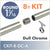 CONNECT Threaded 1 5/16 Round Rod Kit, 8ft, Dull Chrome, Style A