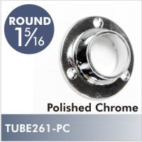 Closed Flange for 1-5-16" Diameter Rod, Polished Chrome