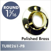 Closed Flange for 1-5-16" Diameter Rod, Polished Brass