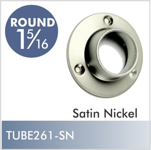 Closed Flange for 1-5-16" Diameter Rod, Satin Nickel