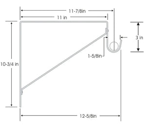 Shelf & Rod Bracket, Oil Rubbed Bronze - EPCO 3in Drop