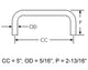 5 inch Wire Pull MC400, Satin Stainless Steel