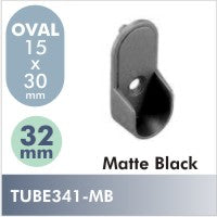 Oval 32mm Pin Rod Flange, Matte Black