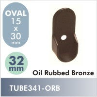 Oval 32mm Pin Rod Flange, Oil Rubbed Bronze