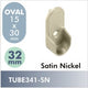 Oval 32mm Pin Rod Flange, Satin Nickel