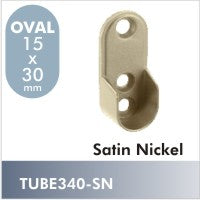 Oval Closet Rod Flange, Satin Nickel