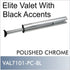 Elite Valet 12 inch Polished Chrome With Black Tip