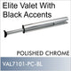 Elite Valet 12 inch Polished Chrome With Black Tip