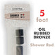 Straight Shower Rod, 1 5/16 Diameter Oil Rubbed Bronze 5ft