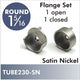 32mm Pinned Socket Flange Set For 1 5/16 Satin Nickel Closet Rod