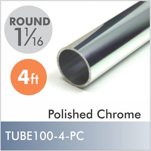 4ft Polished Chrome 1-1-16" Diameter Rod