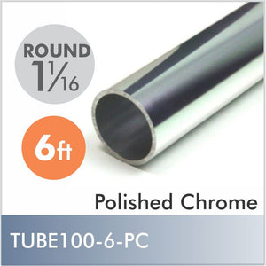 6ft Polished Chrome 1-1-16" Diameter Rod