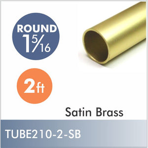 Aluminum 2ft 1-5-16" Diameter Rod, Satin Brass finish
