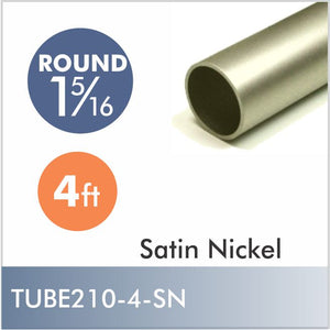 Aluminum 4ft 1-5-16" Diameter Rod, Satin Nickel finish