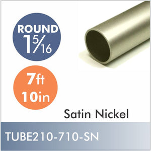Aluminum 7ft 10in 1-5-16" Diameter Rod, Satin Nickel finish