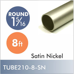 8ft 1-5-16" Diameter Rod, Satin Nickel finish