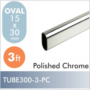 3ft oval polished chrome rod