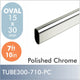 7ft 10in Oval Closet Rod, Polished Chrome