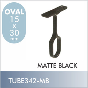 Oval Closet Rod Center Support, Matte Black