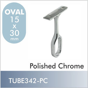 Oval Closet Rod Center Support, Polished Chrome