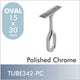 Oval Closet Rod Center Support, Polished Chrome