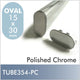 End Cap for Oval Rod, Polished Chrome