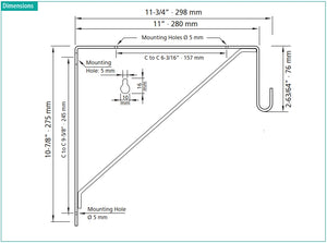 Shelf & Rod Bracket for oval rod, Satin Nickel