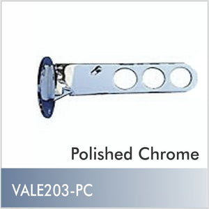 Drop down Valet, 3 hole - Polished Chrome