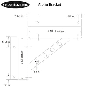 Alpha Shelf Bracket (X2),  Chrome
