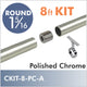 CONNECT Threaded 1 5/16 Round Rod Kit, 8ft, Polished Chrome, Style A