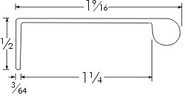 Aluminum Edge Pull DP41-L-A, 6ft Satin Clear Anodized
