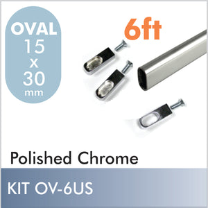 Novara 6ft Under Shelf Oval Rod Kit